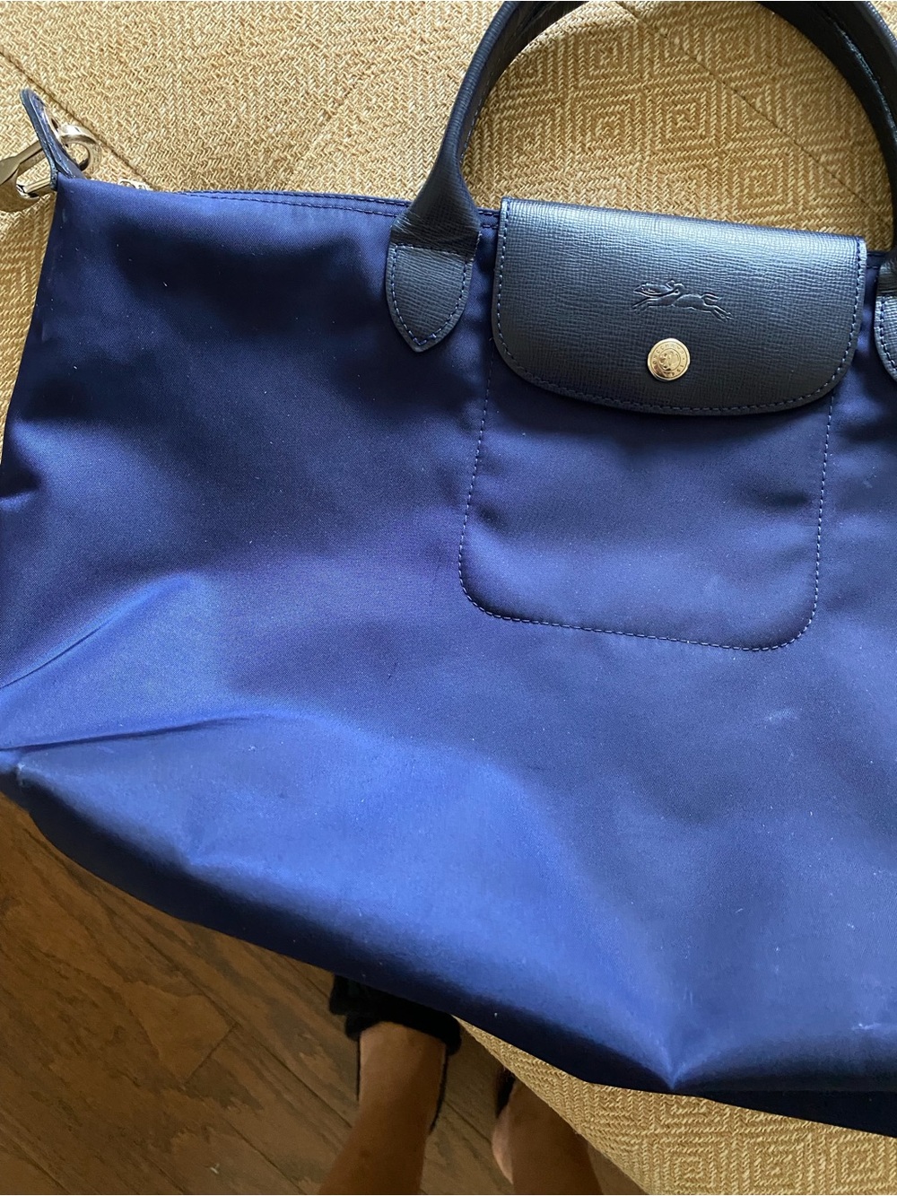 Longchamp Le Pliage Navy Blue 2 Two Way Handle Crossbody Nylon Bag Tote - Picture 3 of 15